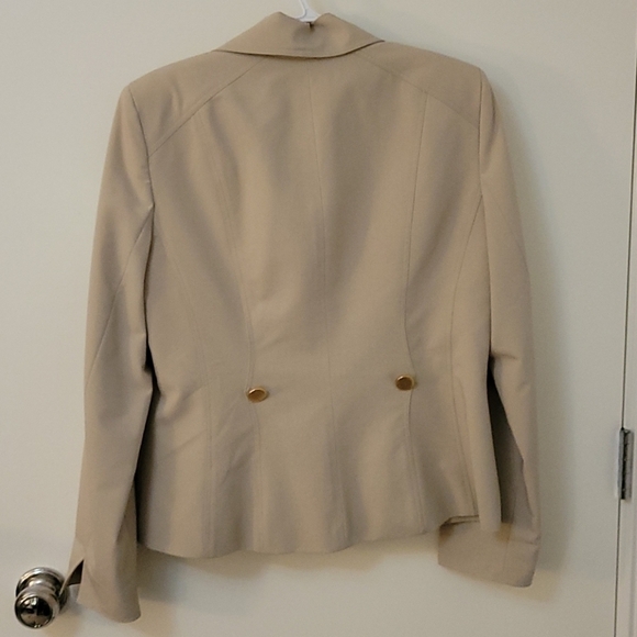 Vtg JULIANA COLLEZIONE Luxury Tailored Oatmeal Office Blazer Suit Coat - Picture 6 of 10